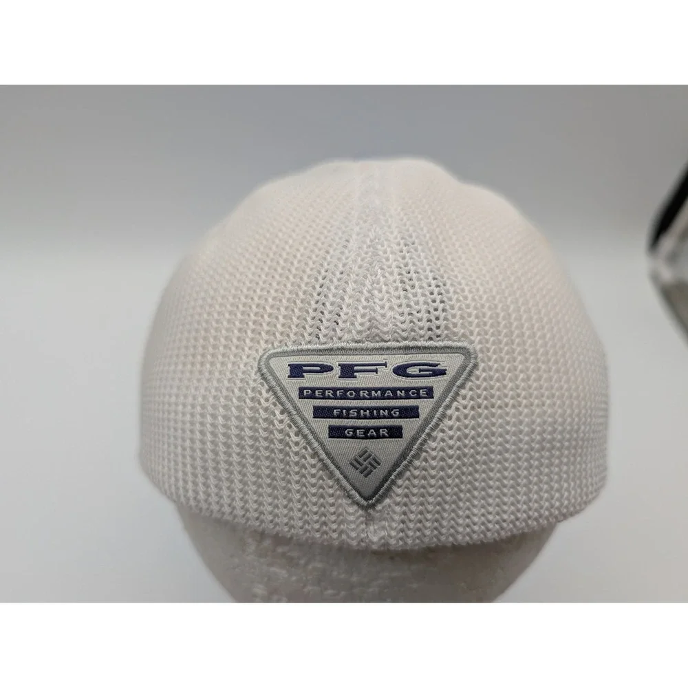 Columbia PFG Mesh Ball Cap Blue White Fishing Hat L/XL CU5367
